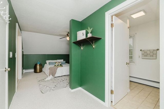 9 Mount Hope St, North Attleboro, MA 02760 - bathroom with a baseboard radiator, a ceiling fan, and baseboards