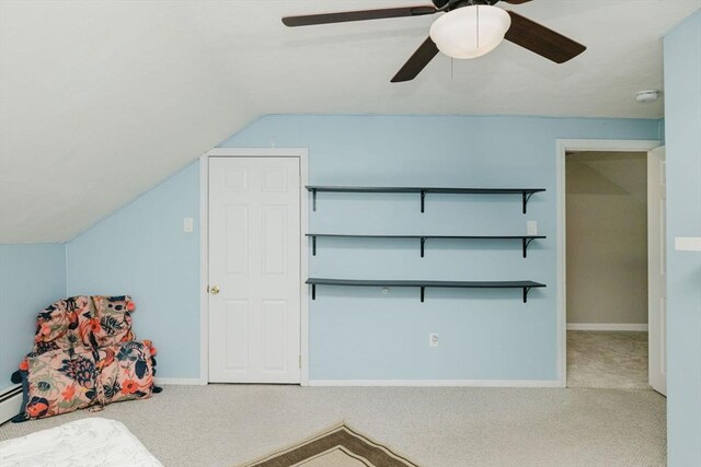 9 Mount Hope St, North Attleboro, MA 02760 - unfurnished bedroom featuring carpet flooring, lofted ceiling, a ceiling fan, and baseboards