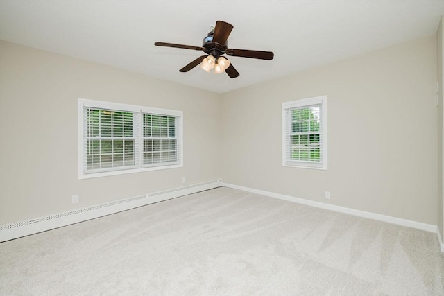 9 Mount Hope St, North Attleboro, MA 02760 - carpeted empty room featuring baseboard heating, baseboards, and ceiling fan