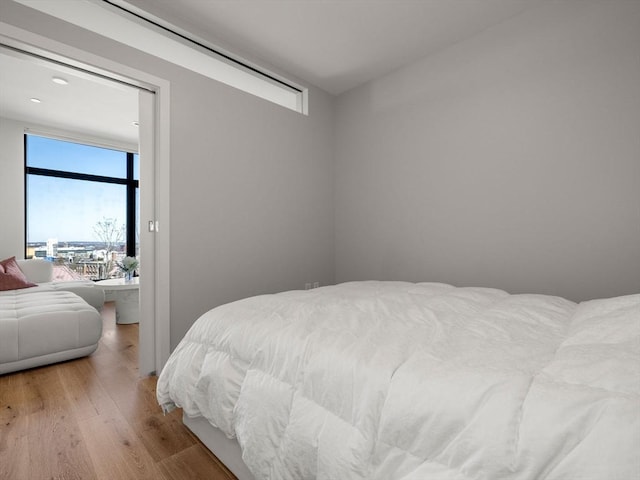 bedroom featuring wood finished floors