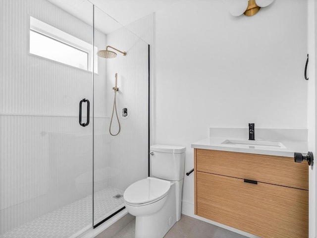 27 Dixwell Unit 1, Boston, MA 02119 - full bathroom with a shower with door, toilet, and vanity