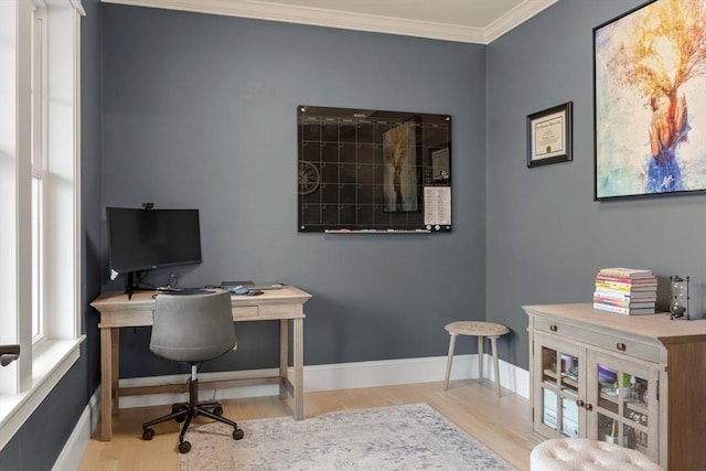 170 Lafayette Ave, Wrentham, MA 02093 - home office featuring wood finished floors and ornamental molding