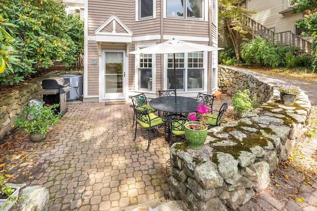 view of patio / terrace featuring a grill