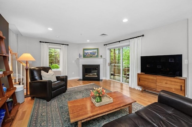 7 Conant Rd Unit 37, Winchester, MA 01890 - living area featuring plenty of natural light, wood finished floors, and recessed lighting