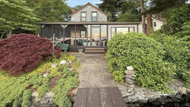 8 Long Is, Webster, MA 01570 - view of front of property with a sunroom and a chimney