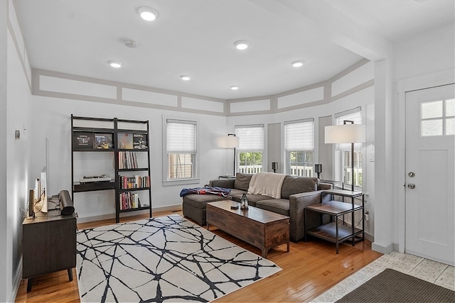 living room featuring hardwood / wood-style floors