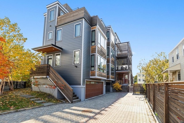 exterior space featuring a garage