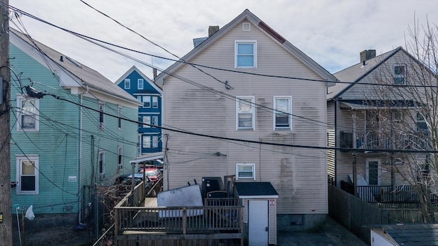 rear view of property with a chimney