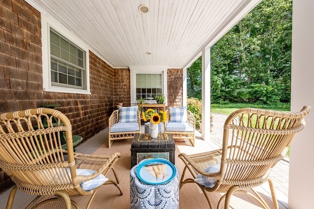 view of patio with a porch