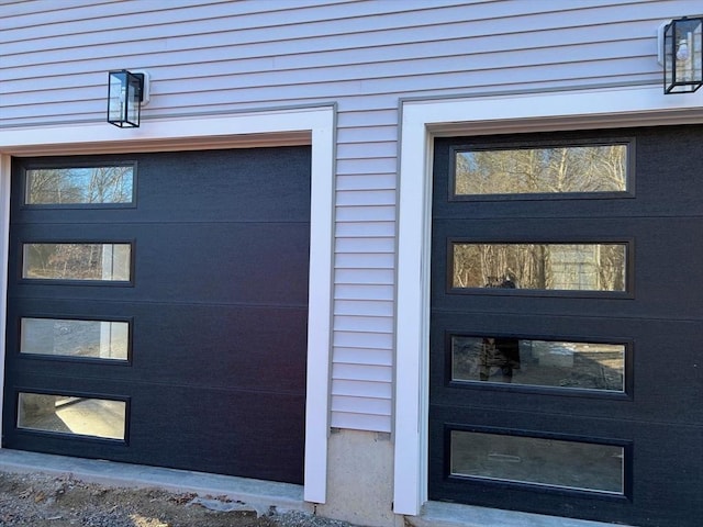 doorway to property featuring a garage