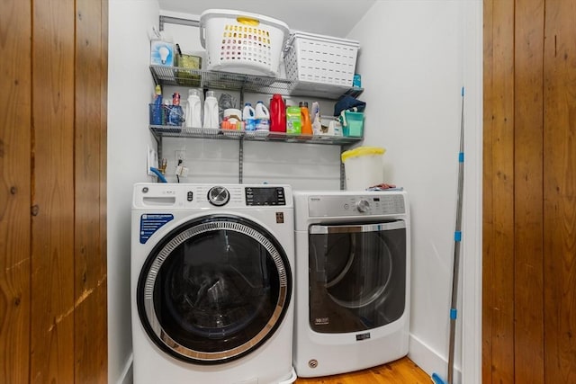 166 Littleton Unit 3, Harvard, MA 01451 - laundry area featuring washing machine and dryer and light wood-type flooring