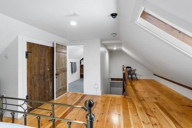 166 Littleton Unit 3, Harvard, MA 01451 - additional living space featuring hardwood / wood-style floors, lofted ceiling, a skylight, and recessed lighting