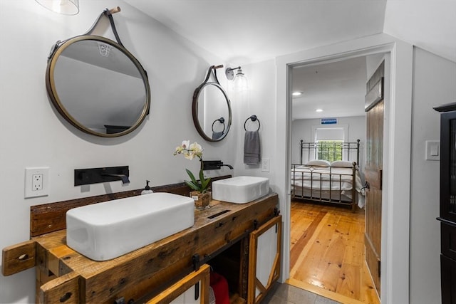 166 Littleton Unit 3, Harvard, MA 01451 - bathroom with double vanity and recessed lighting