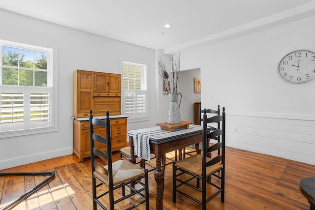 166 Littleton Unit 3, Harvard, MA 01451 - dining area with hardwood / wood-style floors, recessed lighting, and a desk