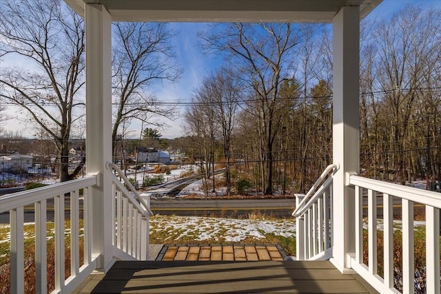 deck featuring a porch