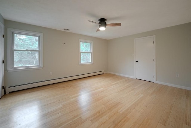 5 Betsy Ln Unit 5, Chelmsford, MA 01824 - spare room with baseboard heating, light wood finished floors, and ceiling fan