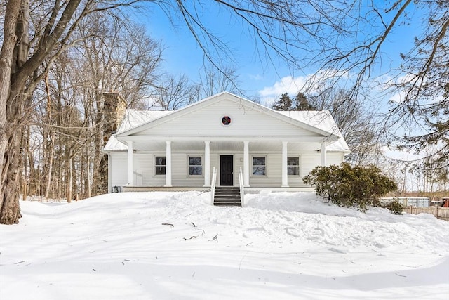 neoclassical / greek revival house featuring a porch