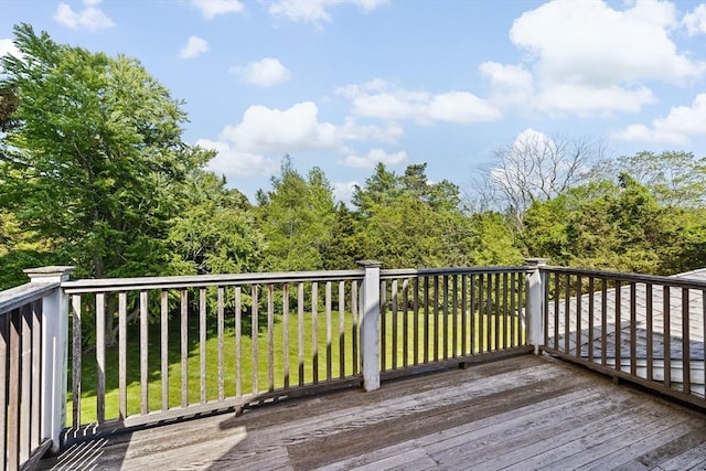 148 Pond St, Cohasset, MA 02025 - wooden deck featuring a yard
