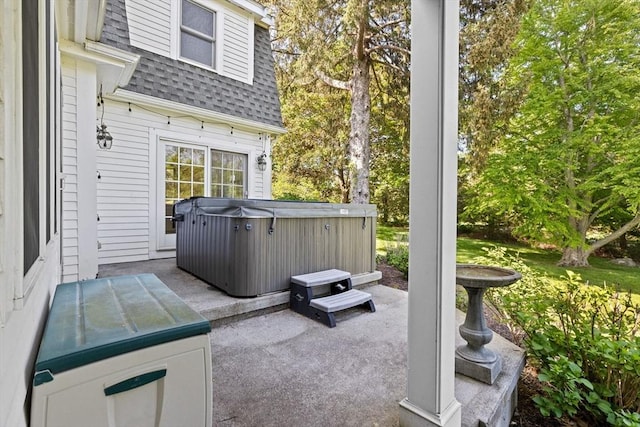 148 Pond St, Cohasset, MA 02025 - view of patio / terrace featuring a hot tub