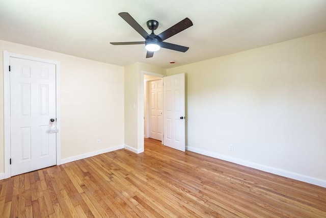 76 Wolcott Ave, West Springfield, MA 01089 - unfurnished bedroom featuring baseboards, light wood finished floors, and ceiling fan