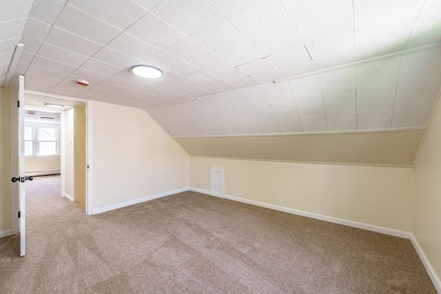 76 Wolcott Ave, West Springfield, MA 01089 - bonus room with carpet flooring, baseboards, lofted ceiling, and baseboard heating