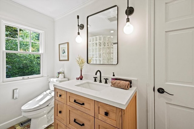 11 Ashford Ln, Andover, MA 01810 - bathroom with vanity and ornamental molding