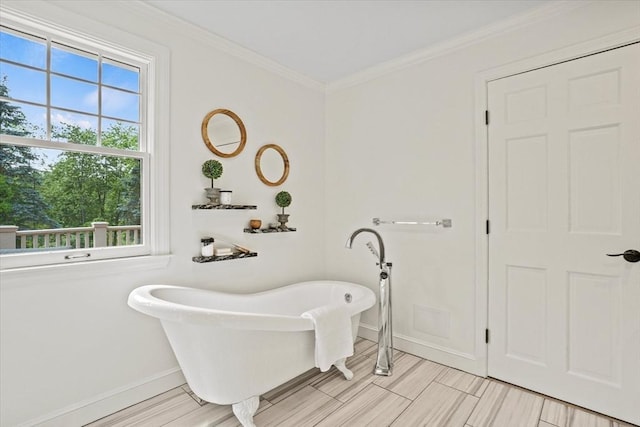 11 Ashford Ln, Andover, MA 01810 - full bathroom with a freestanding bath and crown molding