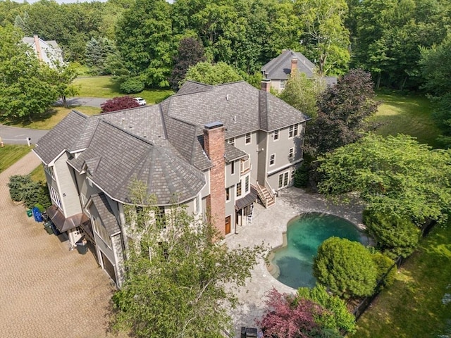 11 Ashford Ln, Andover, MA 01810 - aerial view of property and surrounding area featuring a pool