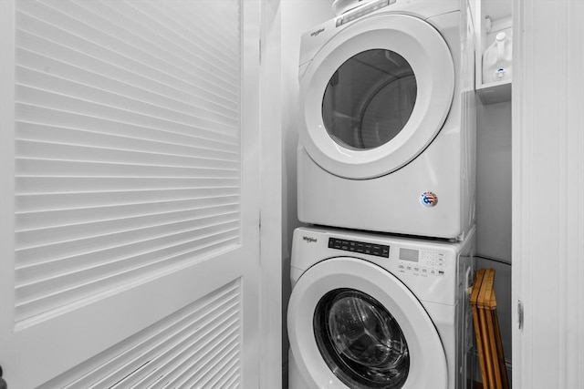 34 Colgate Rd Unit 3, Boston, MA 02131 - laundry area featuring stacked washer and clothes dryer