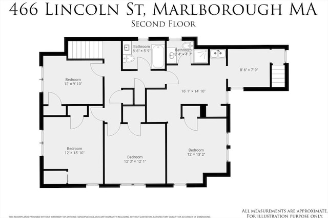 466 Lincoln St, Marlborough, MA 01752 - floor plan / room layout