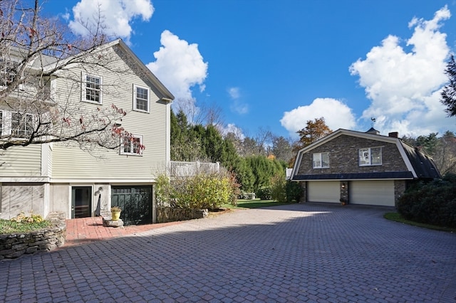 view of home's exterior with a garage