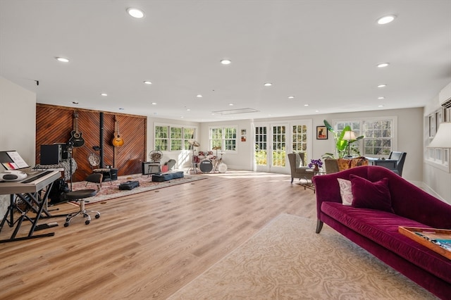 interior space featuring light hardwood / wood-style flooring and a wealth of natural light