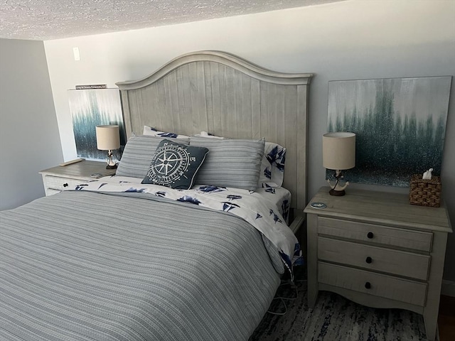 bedroom with a textured ceiling