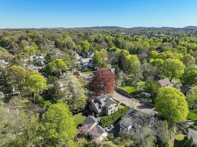 bird's eye view with a residential view and a forest view