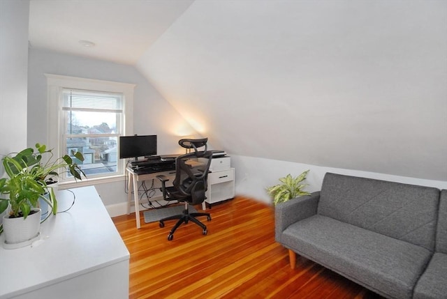 20 Beechwood Ave Unit B, Watertown, MA 02472 - office featuring lofted ceiling, wood finished floors, and baseboards
