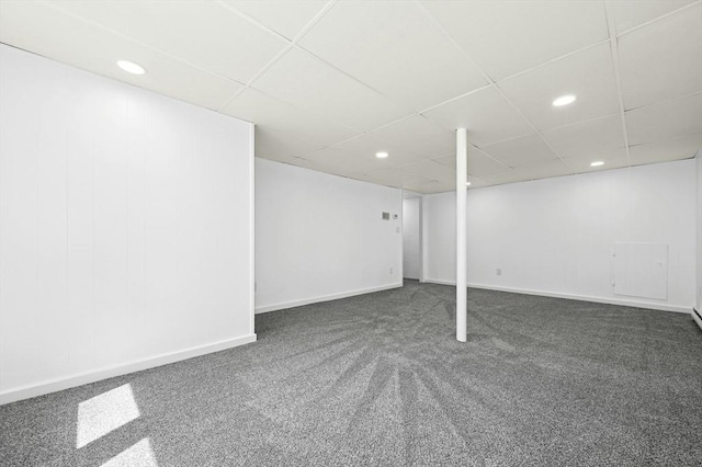 30 Eastview Rd, Hopkinton, MA 01748 - finished below grade area featuring recessed lighting, carpet, and a drop ceiling