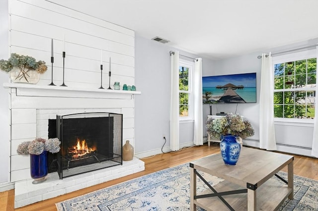 30 Eastview Rd, Hopkinton, MA 01748 - living area featuring a fireplace and wood finished floors