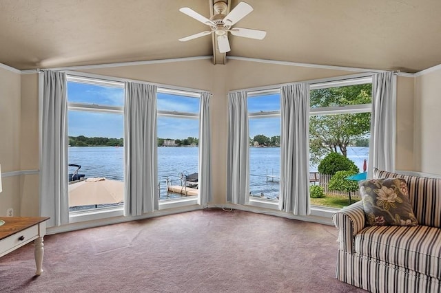 45 Point Pleasant Rd, Webster, MA 01570 - unfurnished sunroom featuring a water view and vaulted ceiling