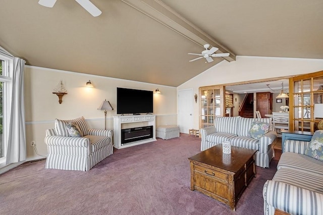 45 Point Pleasant Rd, Webster, MA 01570 - carpeted living area featuring a ceiling fan and a glass covered fireplace