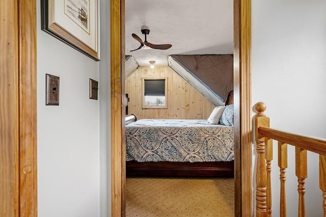 45 Point Pleasant Rd, Webster, MA 01570 - bedroom with wood walls and ceiling fan
