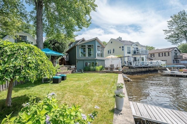 45 Point Pleasant Rd, Webster, MA 01570 - rear view of house featuring a water view, a yard, and a residential view