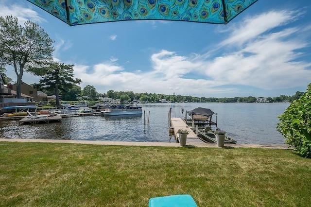 45 Point Pleasant Rd, Webster, MA 01570 - dock area featuring a lawn and a water view