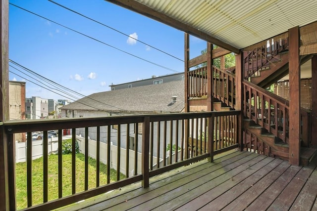 16 Emerson St Unit 1, Boston, MA 02127 - wooden terrace with stairs
