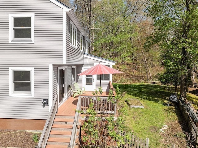 view of yard featuring a deck