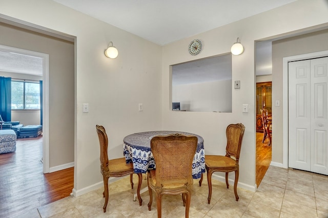 dining area featuring light hardwood / wood-style flooring