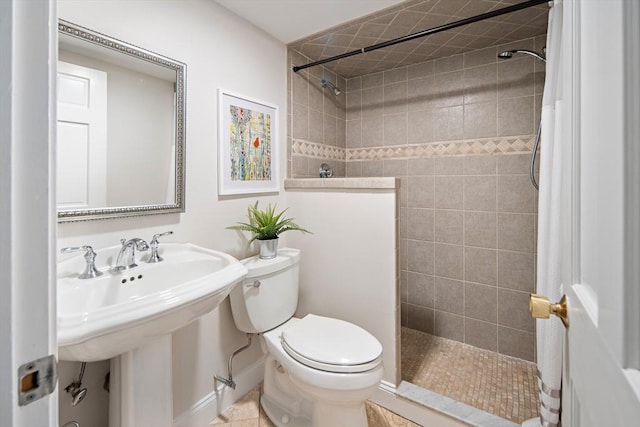 28 Ridge St, Arlington, MA 02474 - full bath featuring a tile shower and tile patterned floors