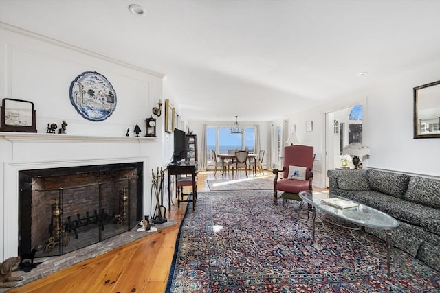 living room featuring wood-type flooring