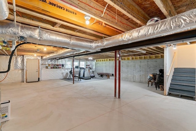 below grade area with stairway
