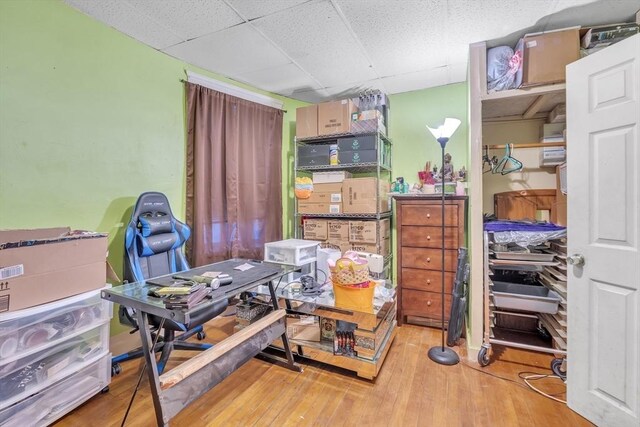 215 Beacon St, Worcester, MA 01610 - office space with a drop ceiling and hardwood / wood-style flooring