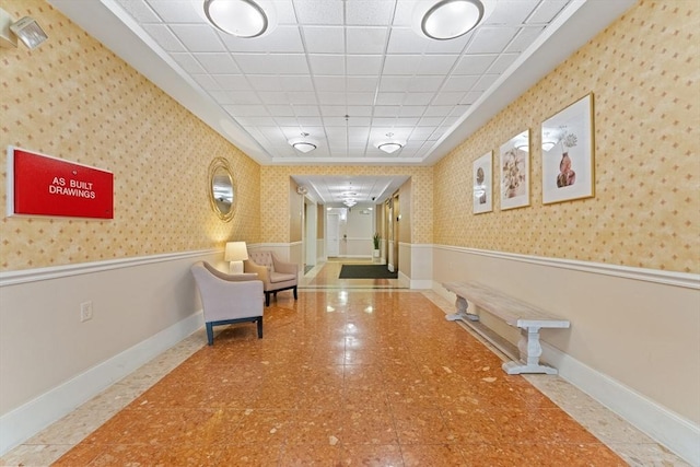 300 Allston Unit 205, Boston, MA 02135 - hall with wallpapered walls